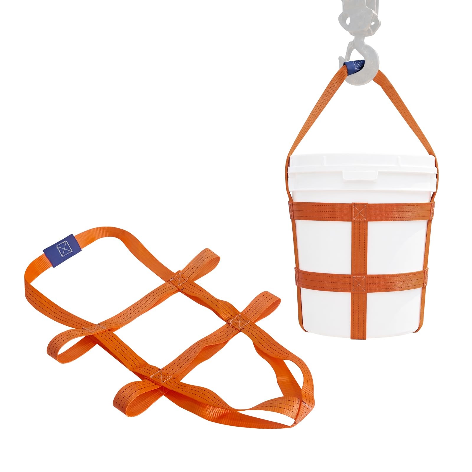 2 Pack 5 Gallon Bucket Sling, Heavy Duty 1680D Nylon Lifting Strap, 200 lbs L…