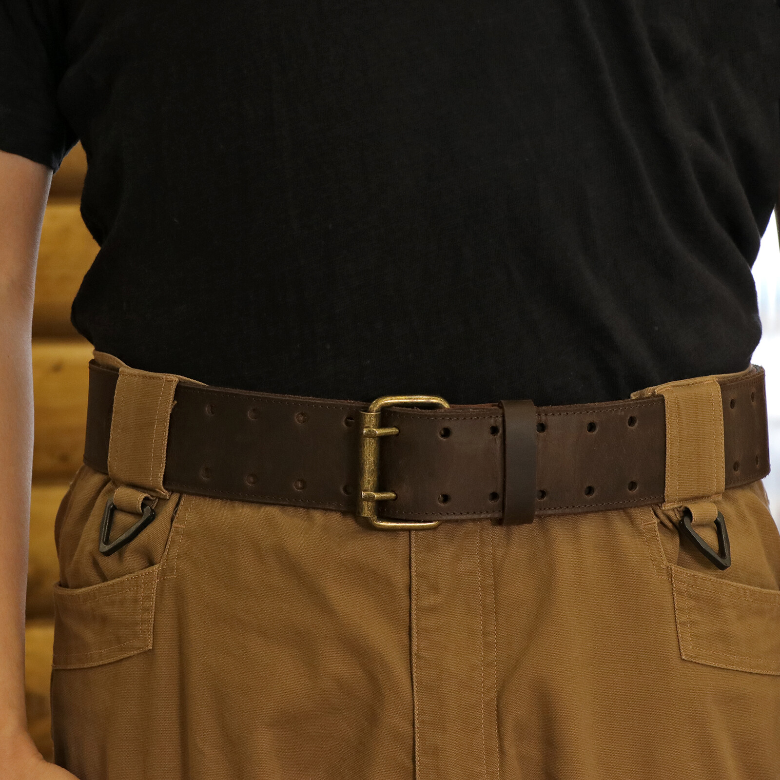 Tourbon Men Leather 2″ Wide Workshop Heavy Duty Tool Belt Removable Buckle Strap