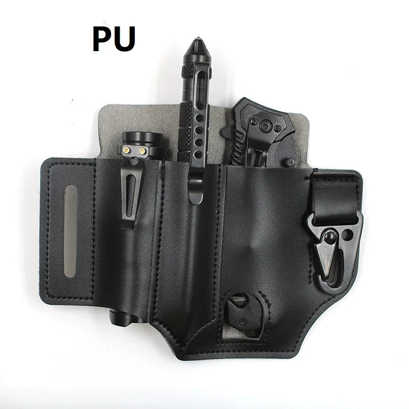 Outdoor Hunting Multi Tool Leather Bag, Portable Tool Storage Bag Leather Cover