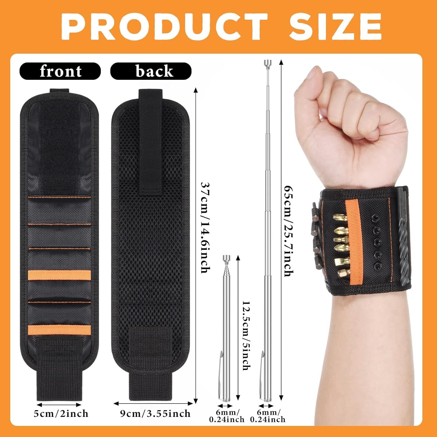 Elegant Magnetic Wristband & Retractable Tool Holder – Perfect Father’s Day Gift
