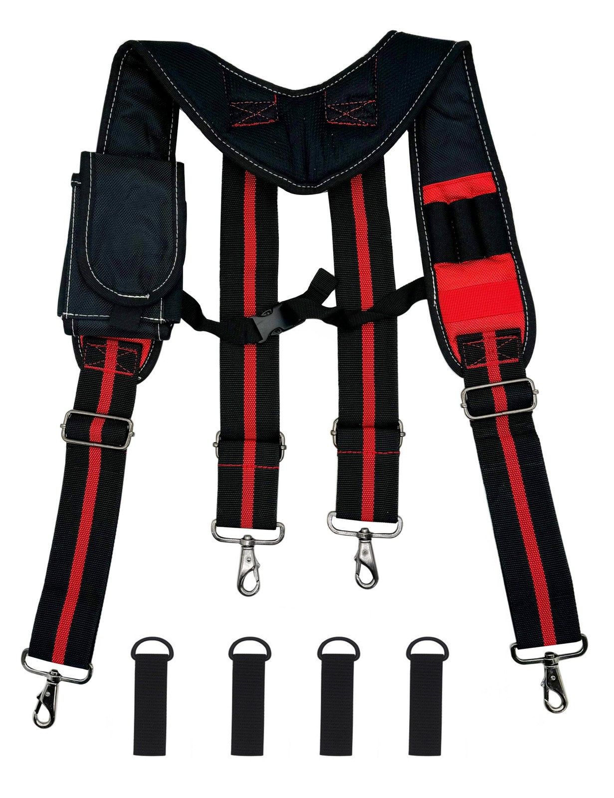 Cedriany Heavy Duty Padded Tool Belt Suspenders with Attachment Loops For Men