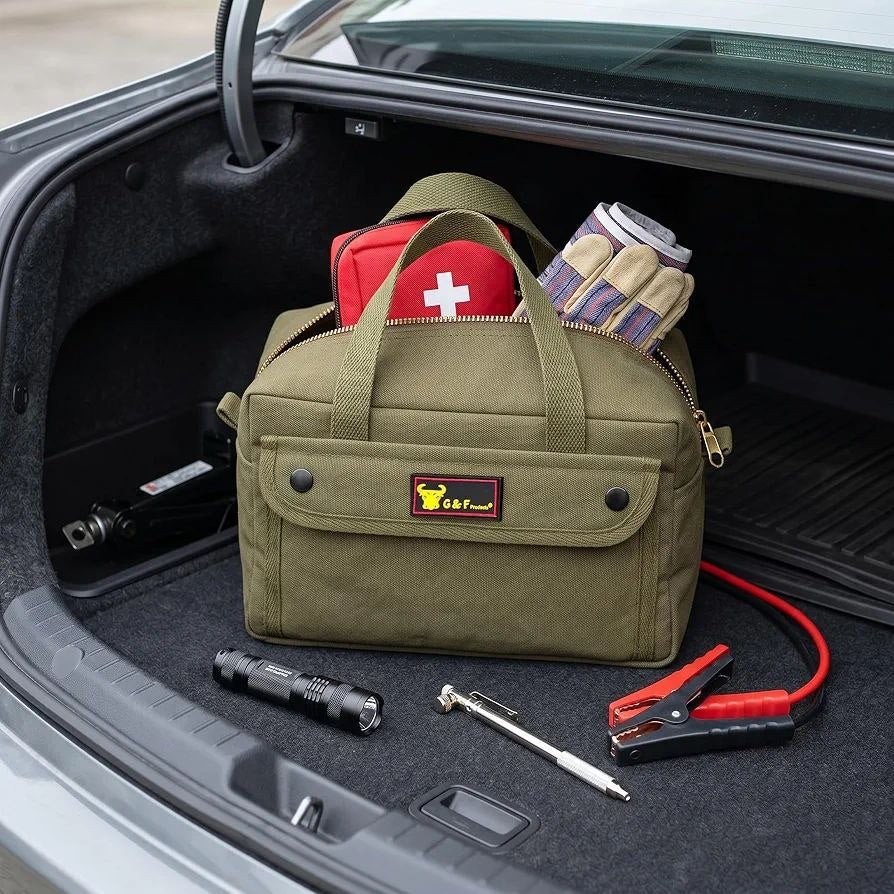 G & F Heavy Duty Mechanics Tool Bag Olive Green 11 x 7 x 6