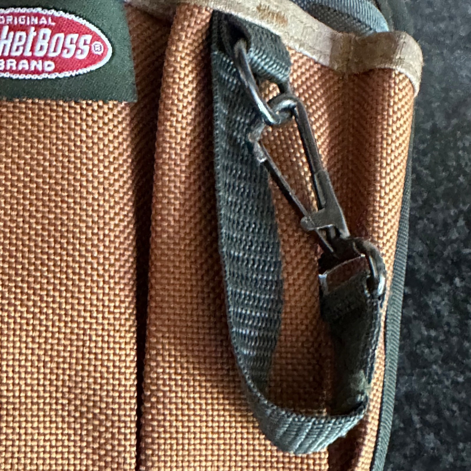 Original Bucket Boss Canvas Utility Tool Pouch Belt Loop Snap On 5 Pocket + Clip