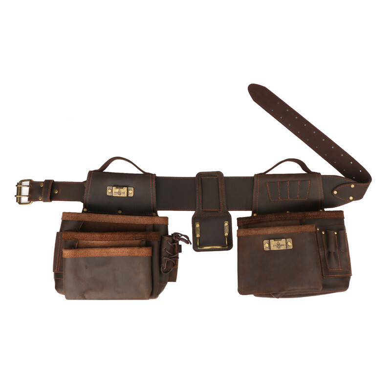 TOURBON Heavy Duty Tool Belt Pouch for Electricians Carpenter Contractor Leather
