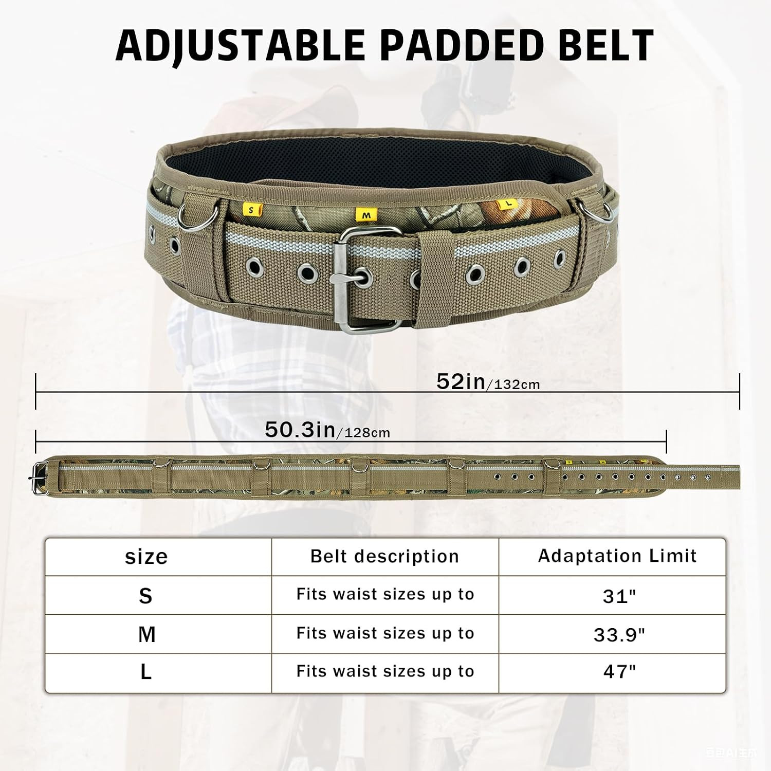 Professional Tool Belt with Suspenders for Men, Heavy Duty Framing Tool