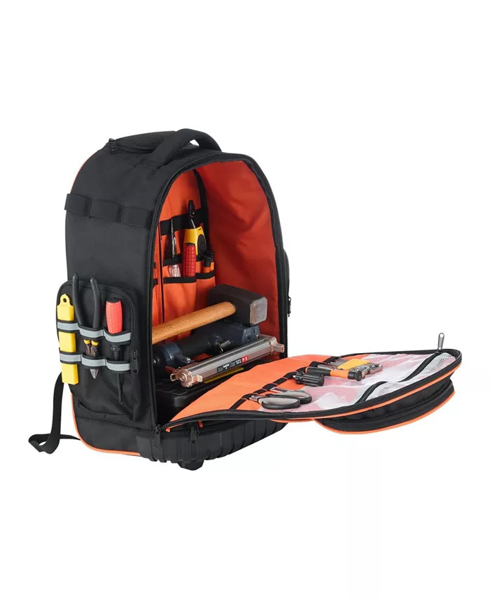 Rolling Tool Backpack on Wheels, 110 Lb Capacity, 45 Pockets, Heavy-Duty Tool Or
