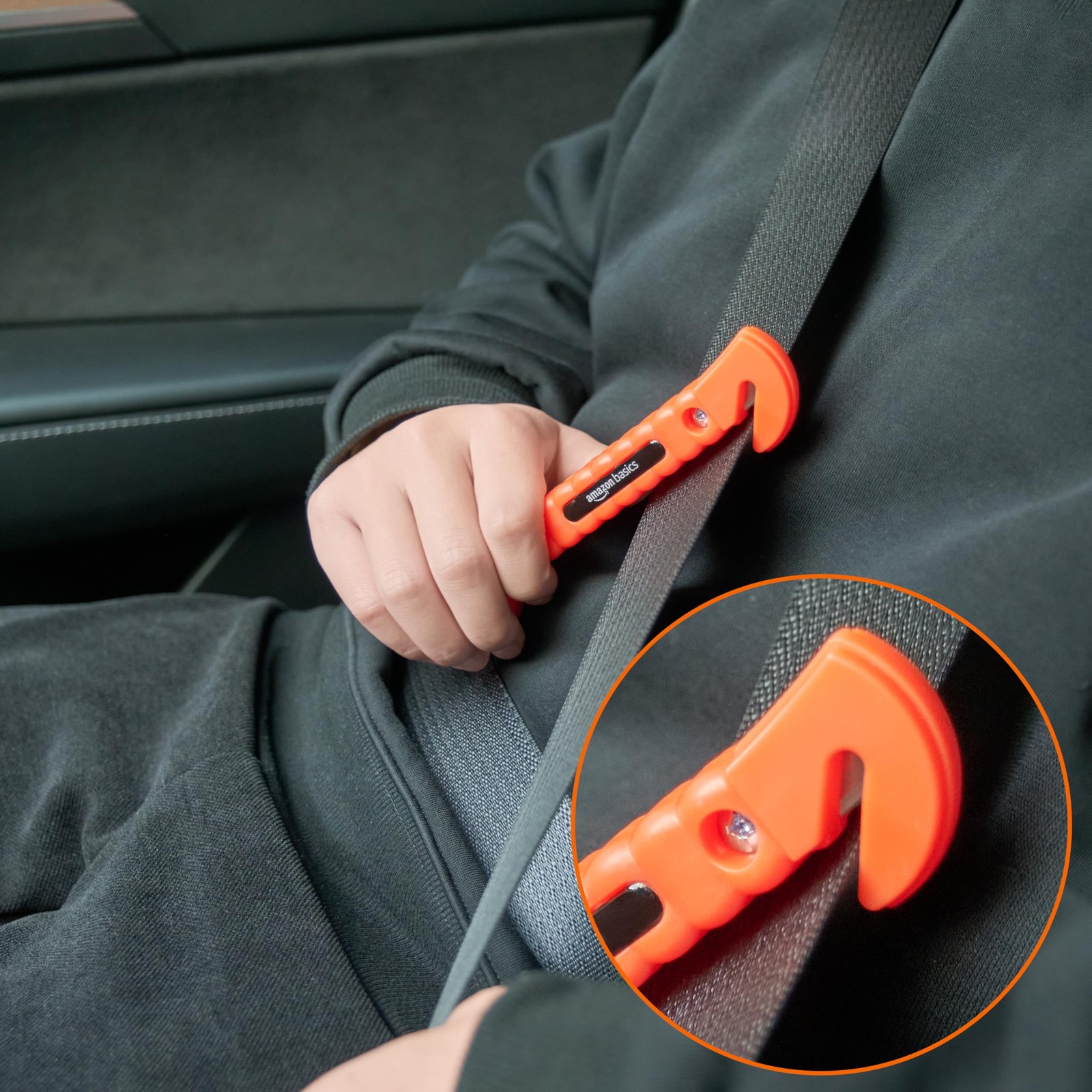 Tungsten Emergency Escape Tool 2-PACK | Window Hammer Seat-belt Cutter | Orange