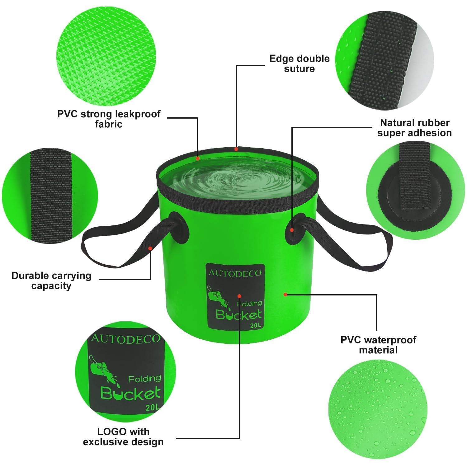 1 Pcs 20L Collapsible Bucket 5 Gallon Water Container Folding Water Bucket wi…
