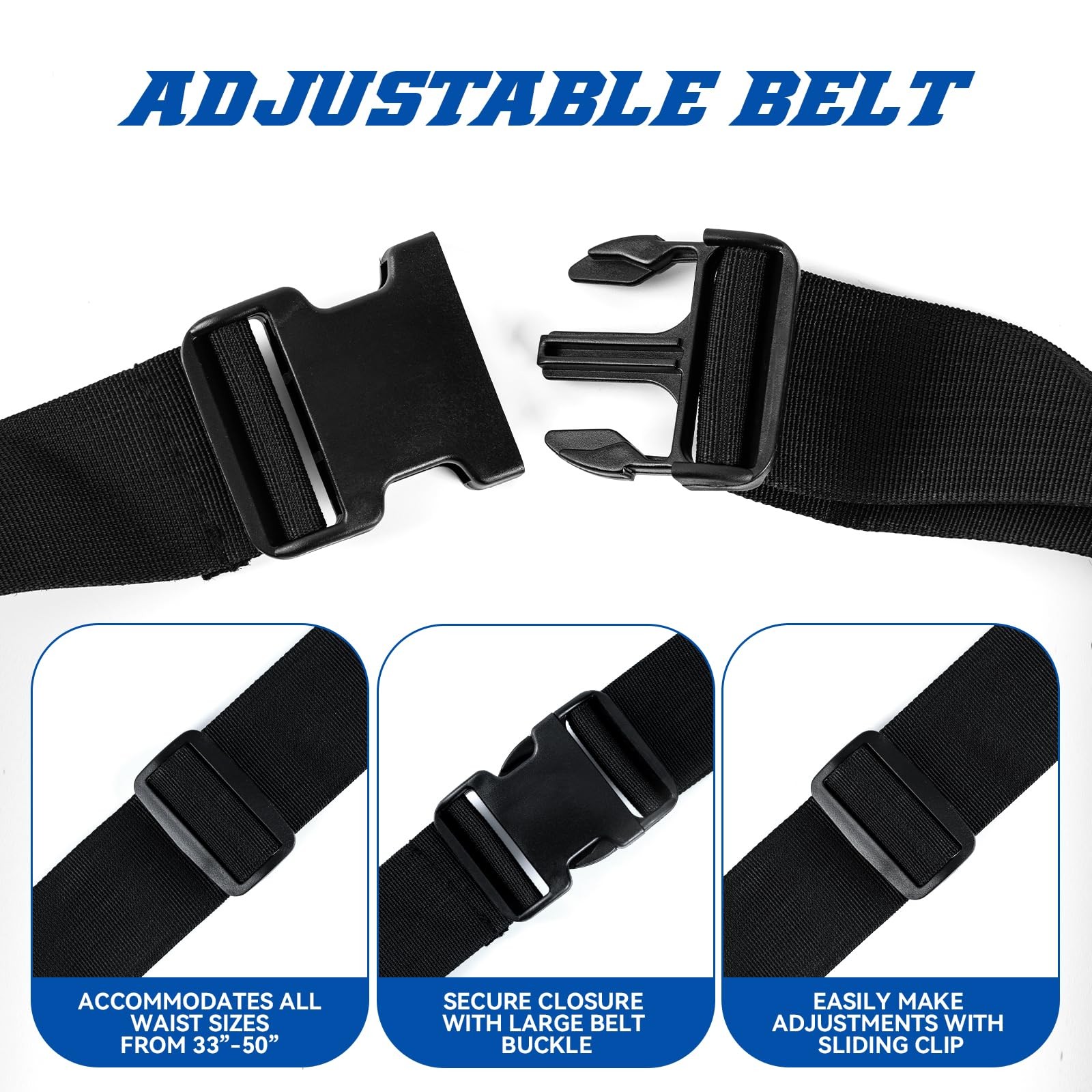 Blue Extra Large Mens Tool Belt Electrician Pouch 8 Pockets Fits 3152 Inch