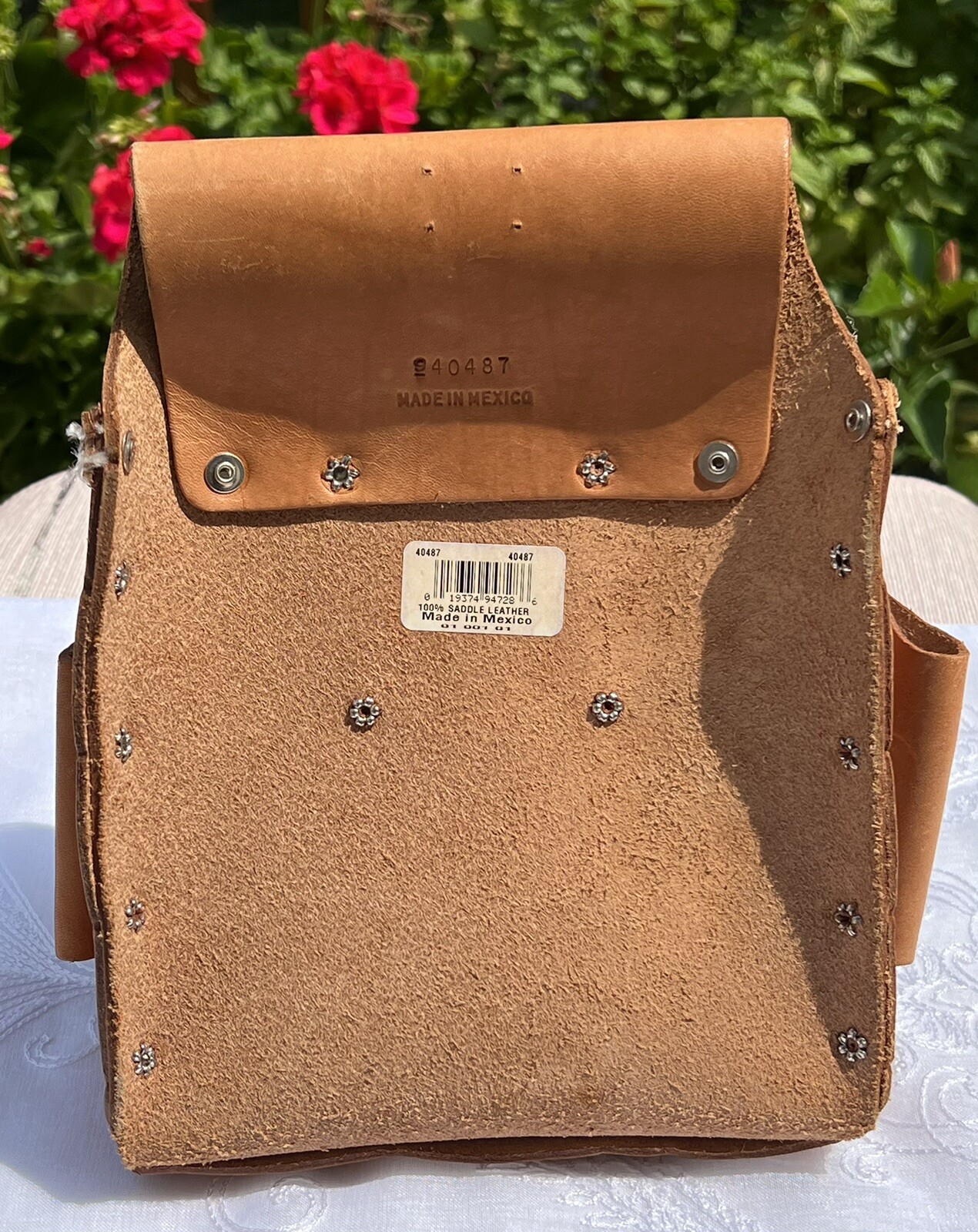 Mexico Tool Holder Saddle Leather Craftsman 40487 Tan Color DIY Kit Organizer