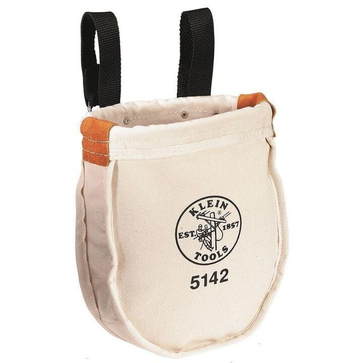 KLEIN TOOLS 5142 White,Tool Pouch,Canvas 2DFT3 / Brand New