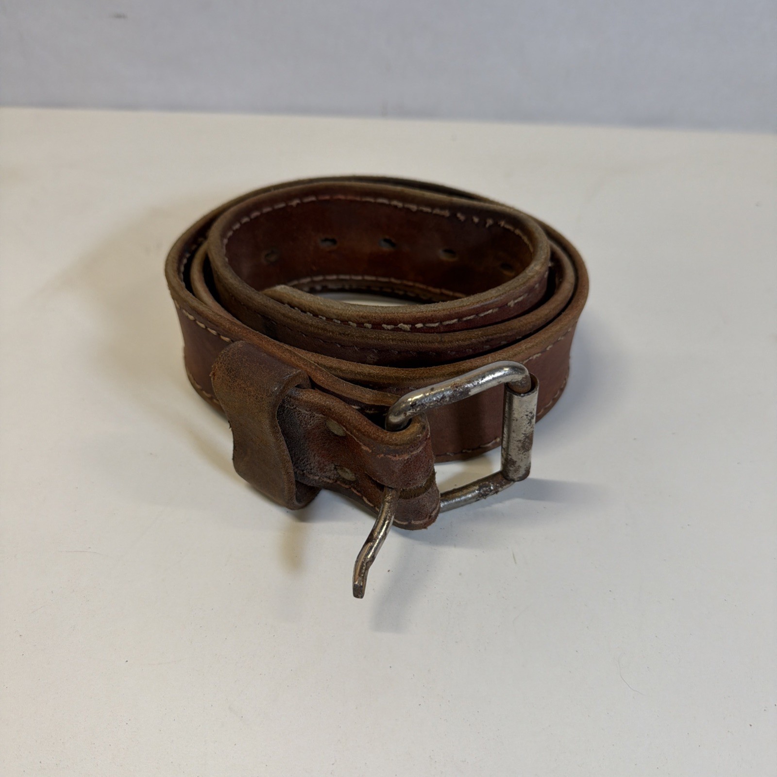 Occidental Leather Work Belt Brown 2” Wide X 44” To Farthest Hole. Overall 48”