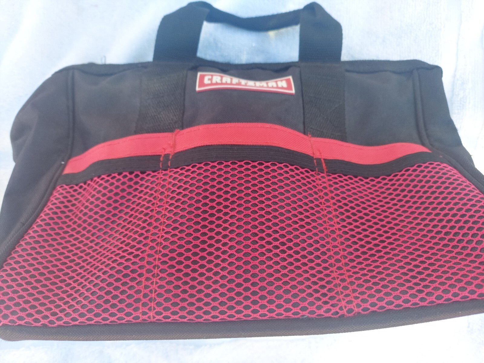 Craftsman 13″ Large Mouth Tool Bag – Black/Red