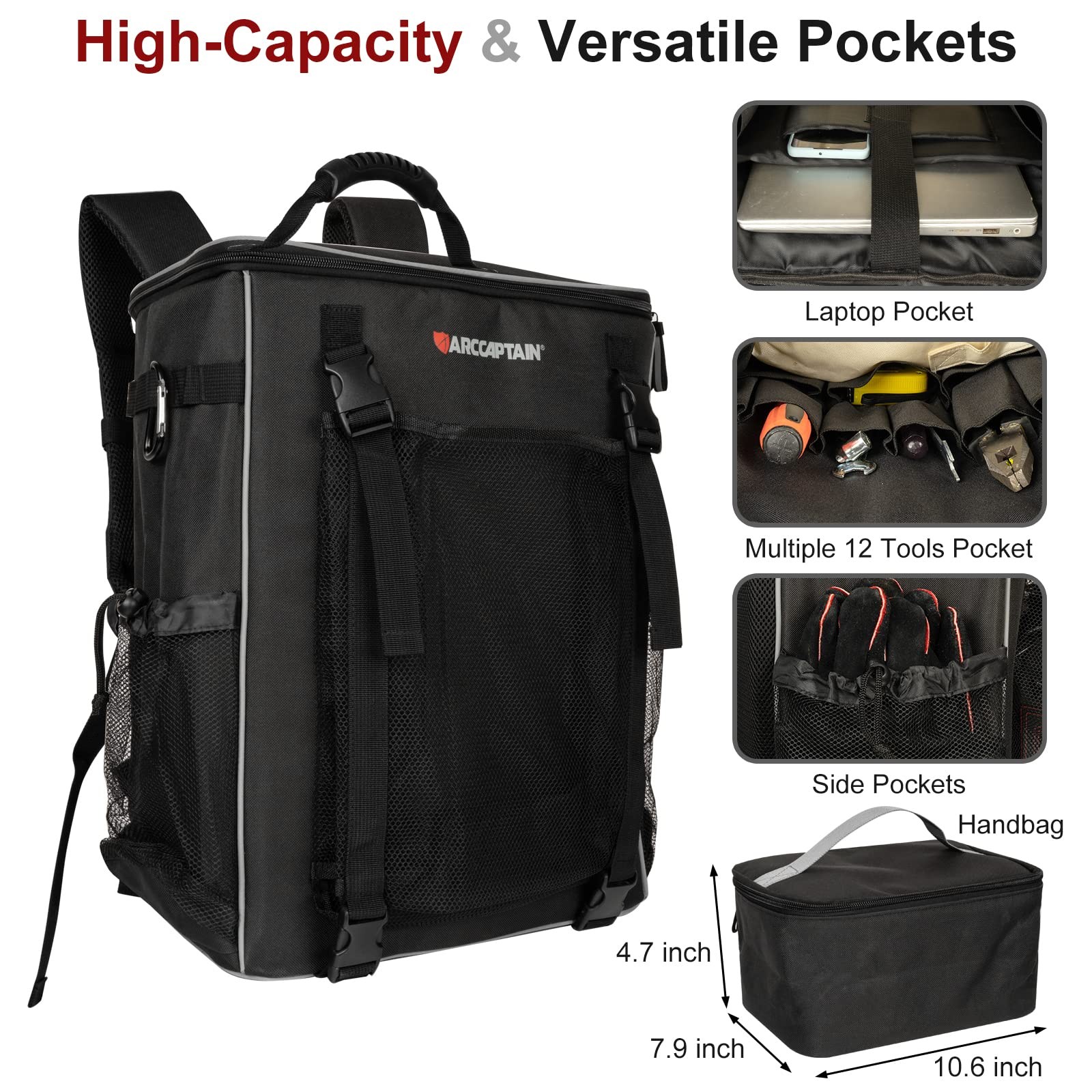 Welding Tools Backpack, Large Capacity Tactical Welding Helmet Tool Bag Hikin…