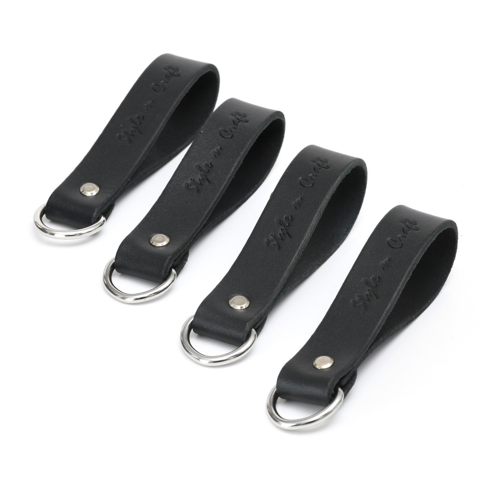 Style n Craft 75202 – Leather D-Ring Loops in Black for Suspender Attachment