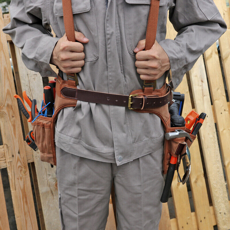 Work Framing Tool Belt Suspender Pouch Electrician Carpenter Vest Pocket