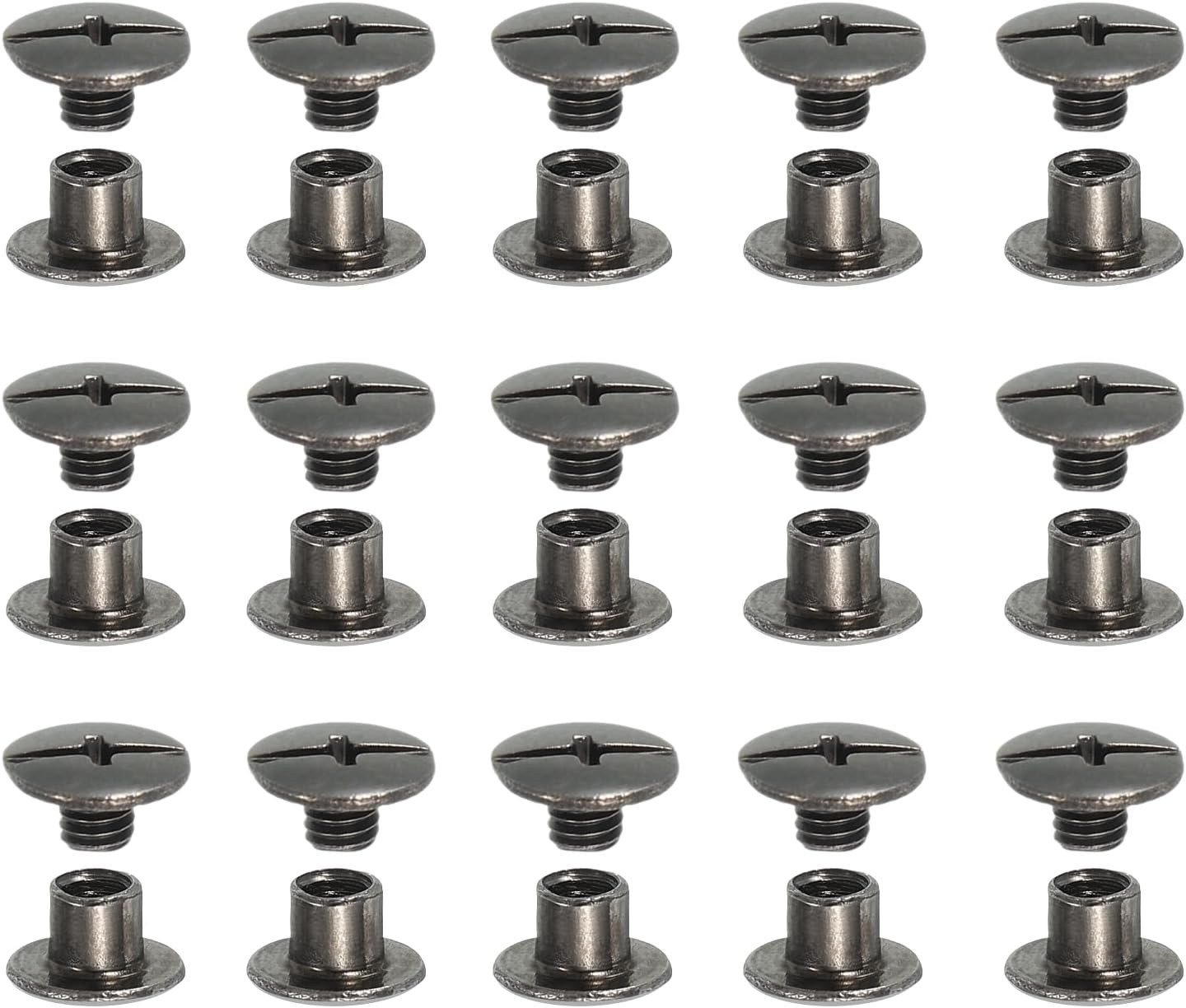 Chicago Screws, Leather Rivets for Belt Bag M5 X 5 Mm & 80 Pack & Black