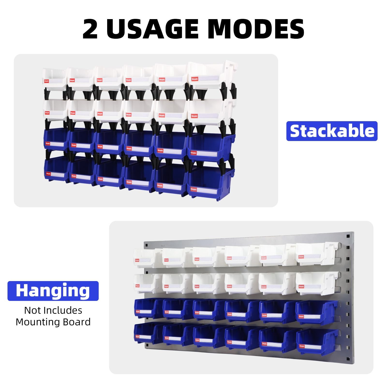 Shineyaplus Plastic Storage Bins 24 Packs, Space-Saving Stackable Parts Bins …