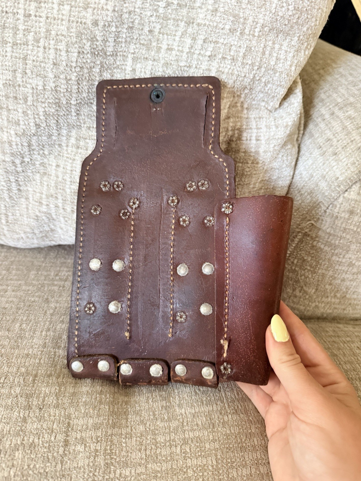 BASHLIN 111-HLS, 4 TOOL Holster LINEMANS TOOL POUCH FOR BODY BELT, Leather