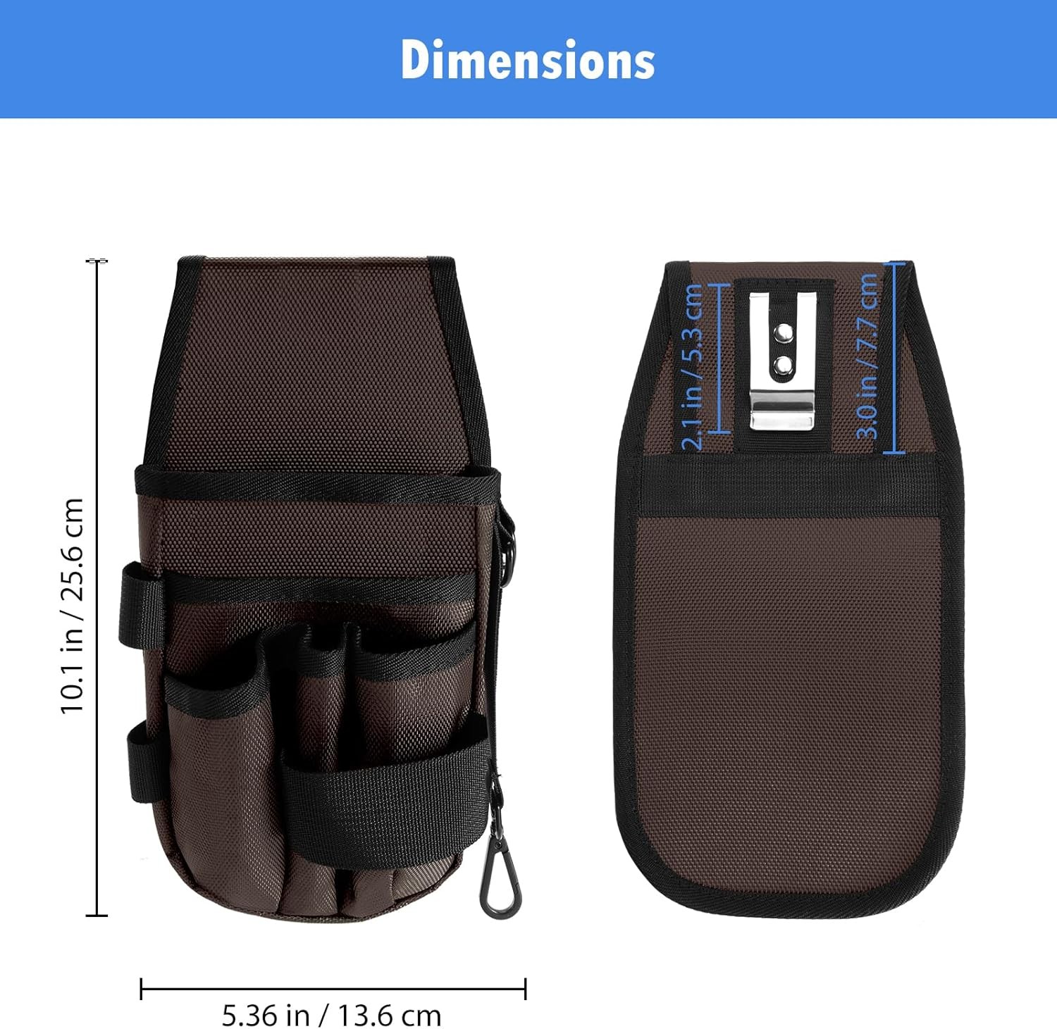 KENOBE 5-Pockets Tool Pouch, Black Tool Pouch Organization, Heavy-Duty Electrici