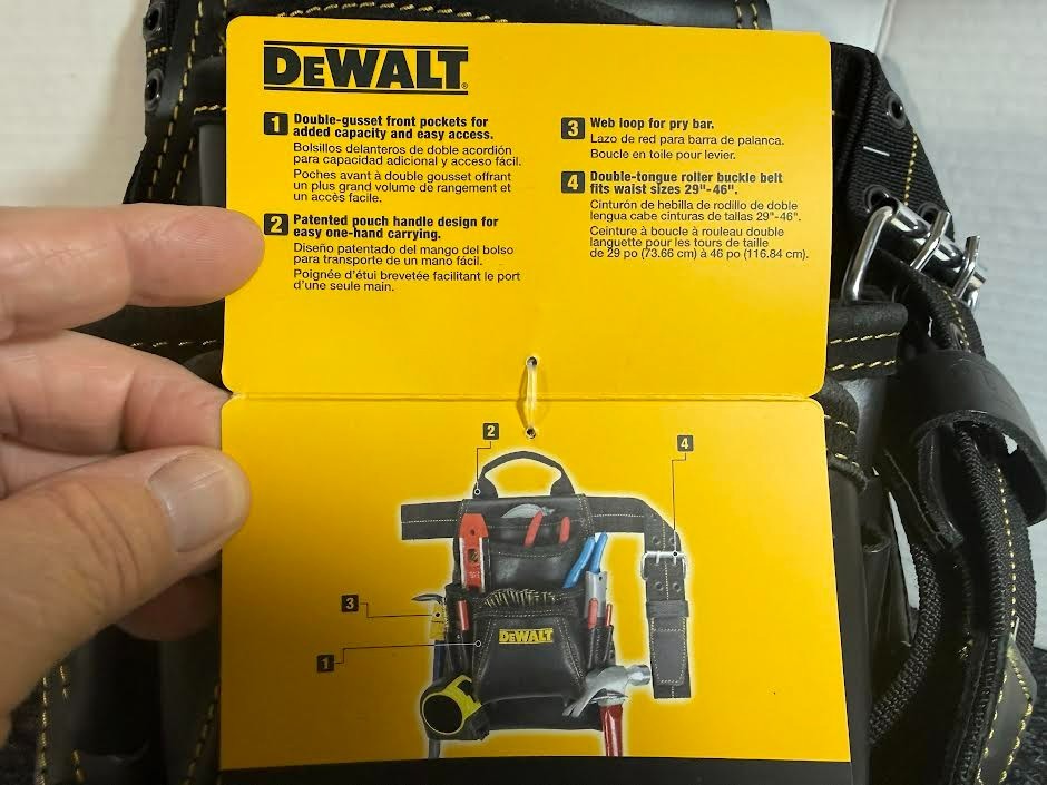 NEW DeWALT DG5433 Carpenter’s LEATHER Nail Tool Bag Pouch 10-Pocket Tools Belt