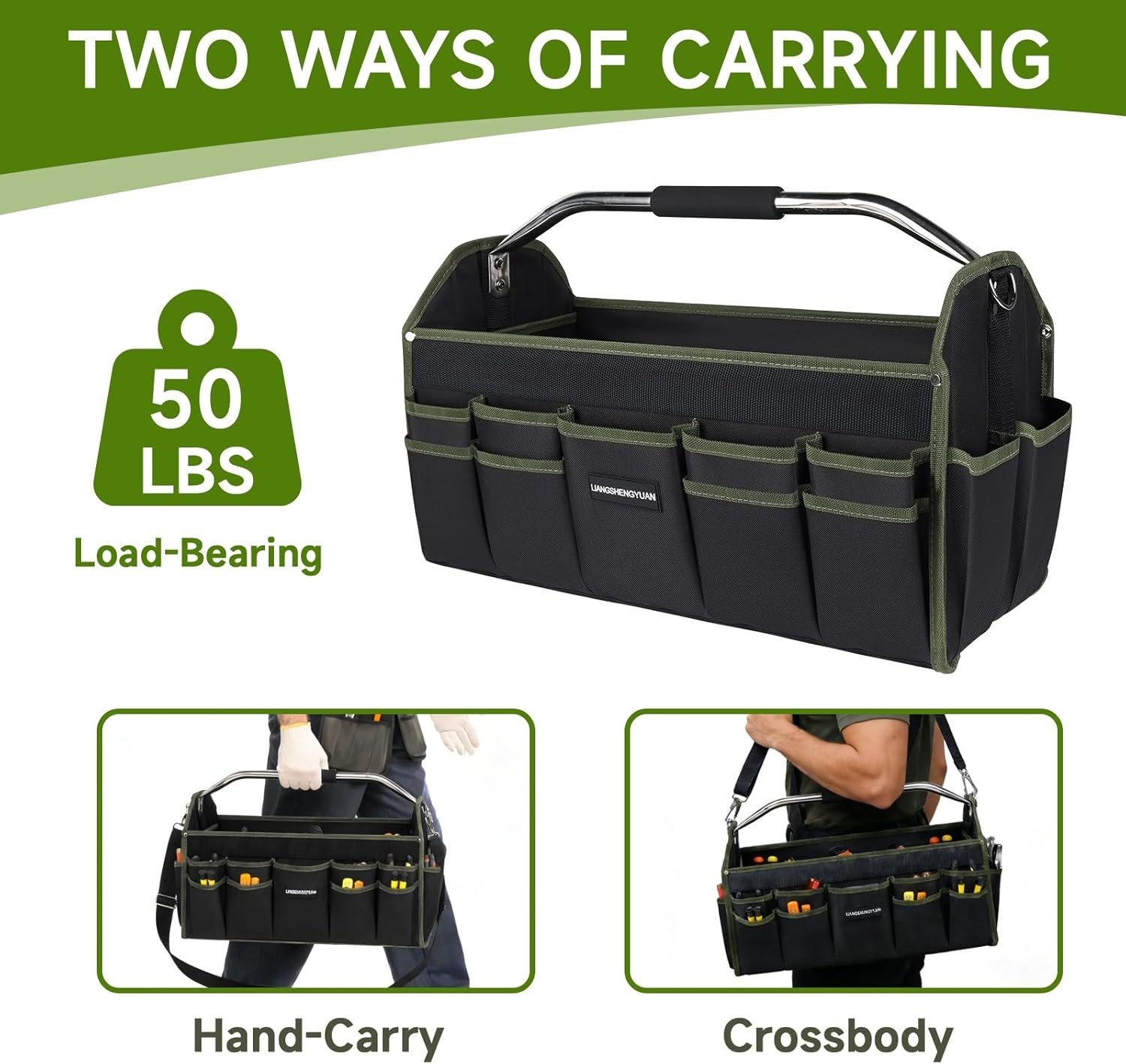 20In Electrician Tool Bag, Foldable Bags For Men Heavy Duty, Open Top Tool To…