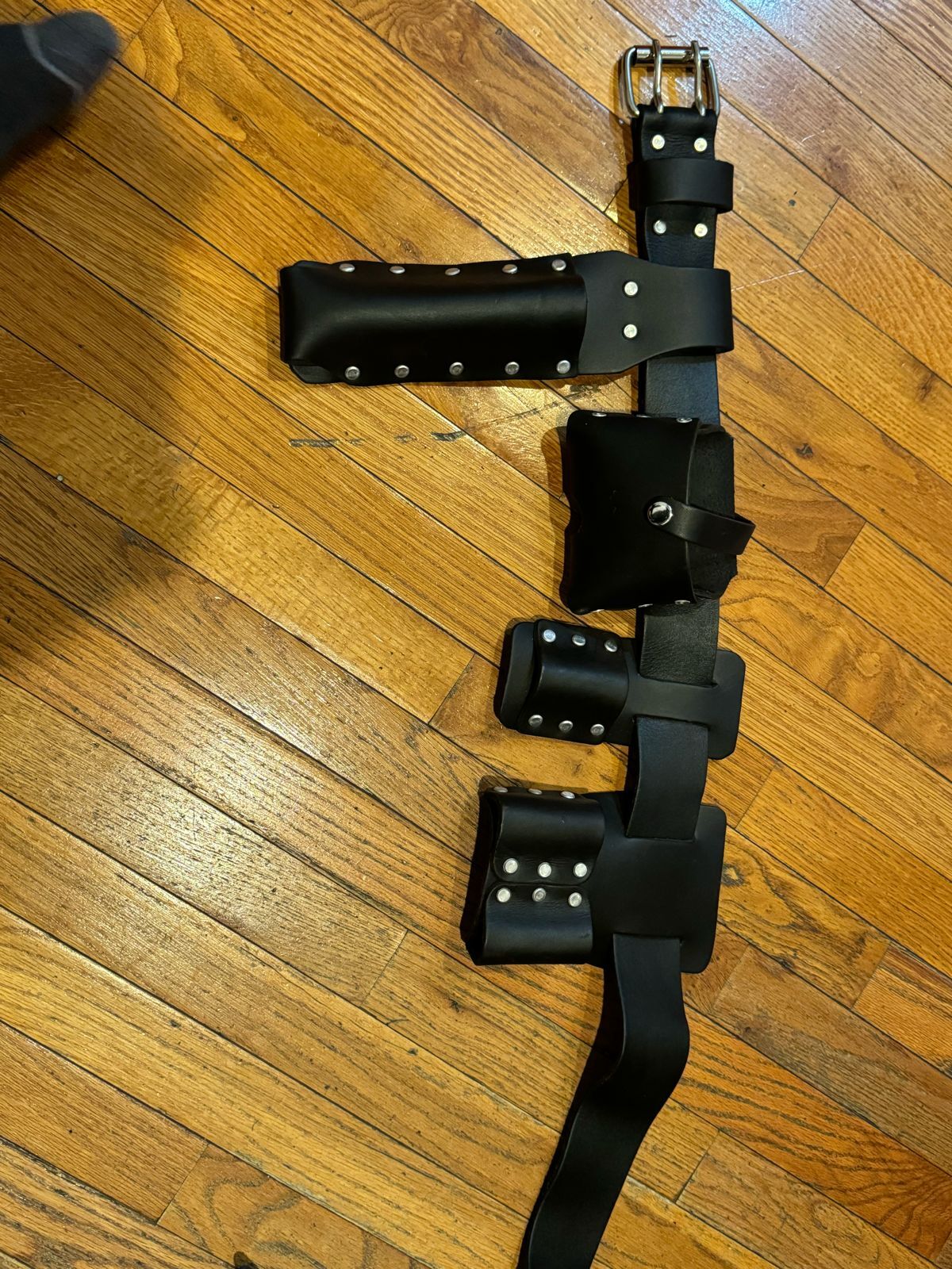 5 Pieces Leather Belt Set Premium Quality Work Tool Belt Heavy Duty Rig Riveted