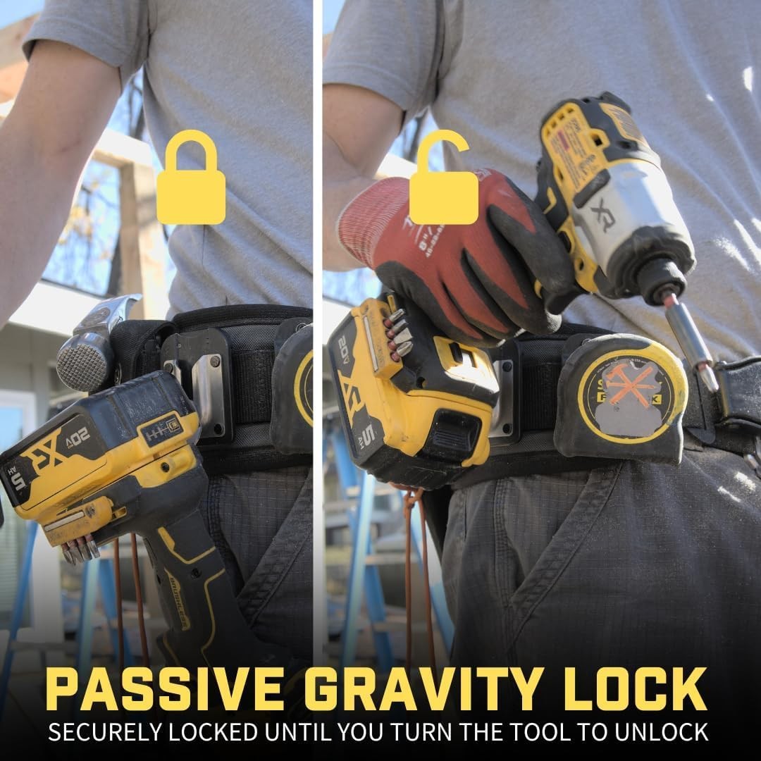 PinPal Pro | Universal Tool Holster – Gravity Locking Clip-On Tool Belt Holde…