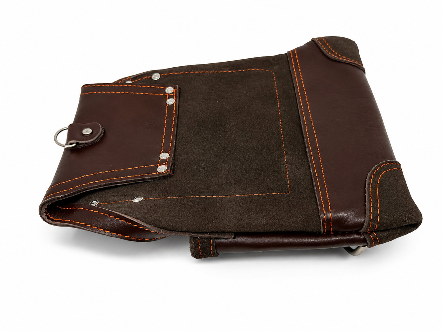 Leather Tool Pouch with Multiple Pockets, Hammer Holder