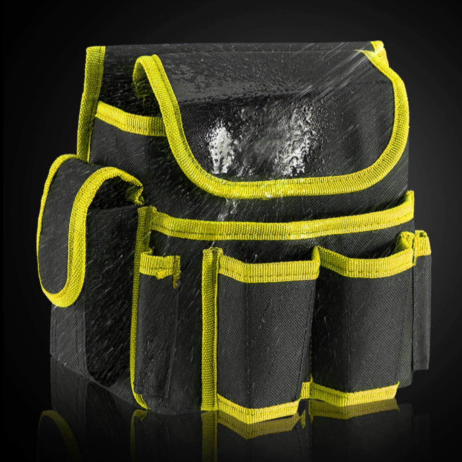 Tool Belt Small Tool Pouch With Belt Clip Collapsible Tool Tote Yellow Utility