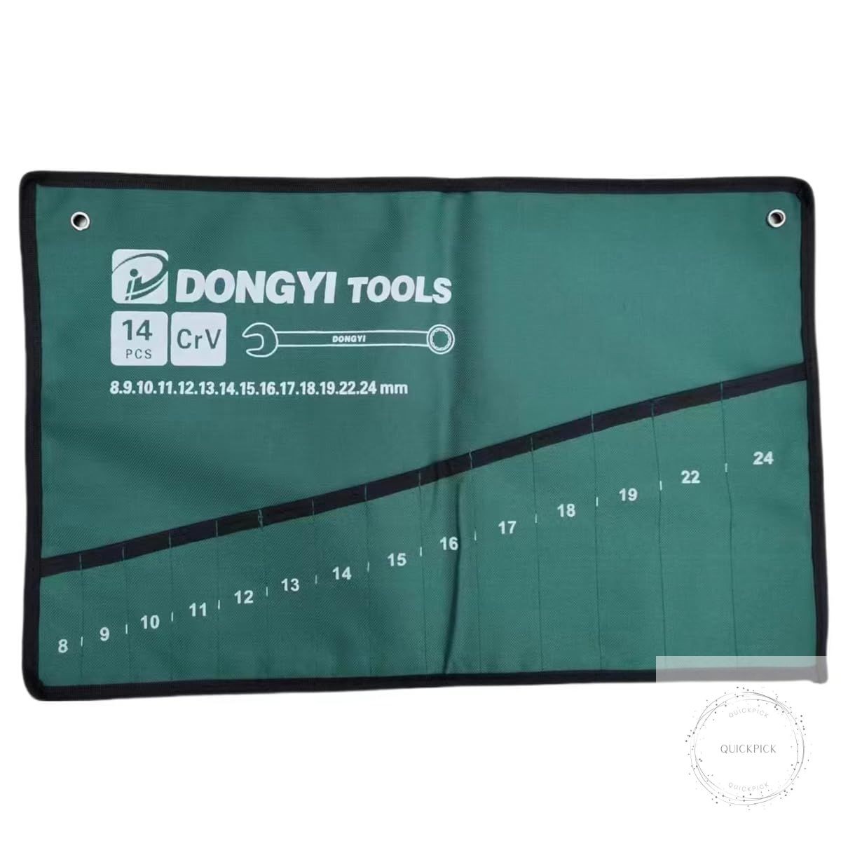 2 Pack Wrench Roll Up Pouch Wrench Set Roll Organizer 14 Pocket Slot Canvas Tool