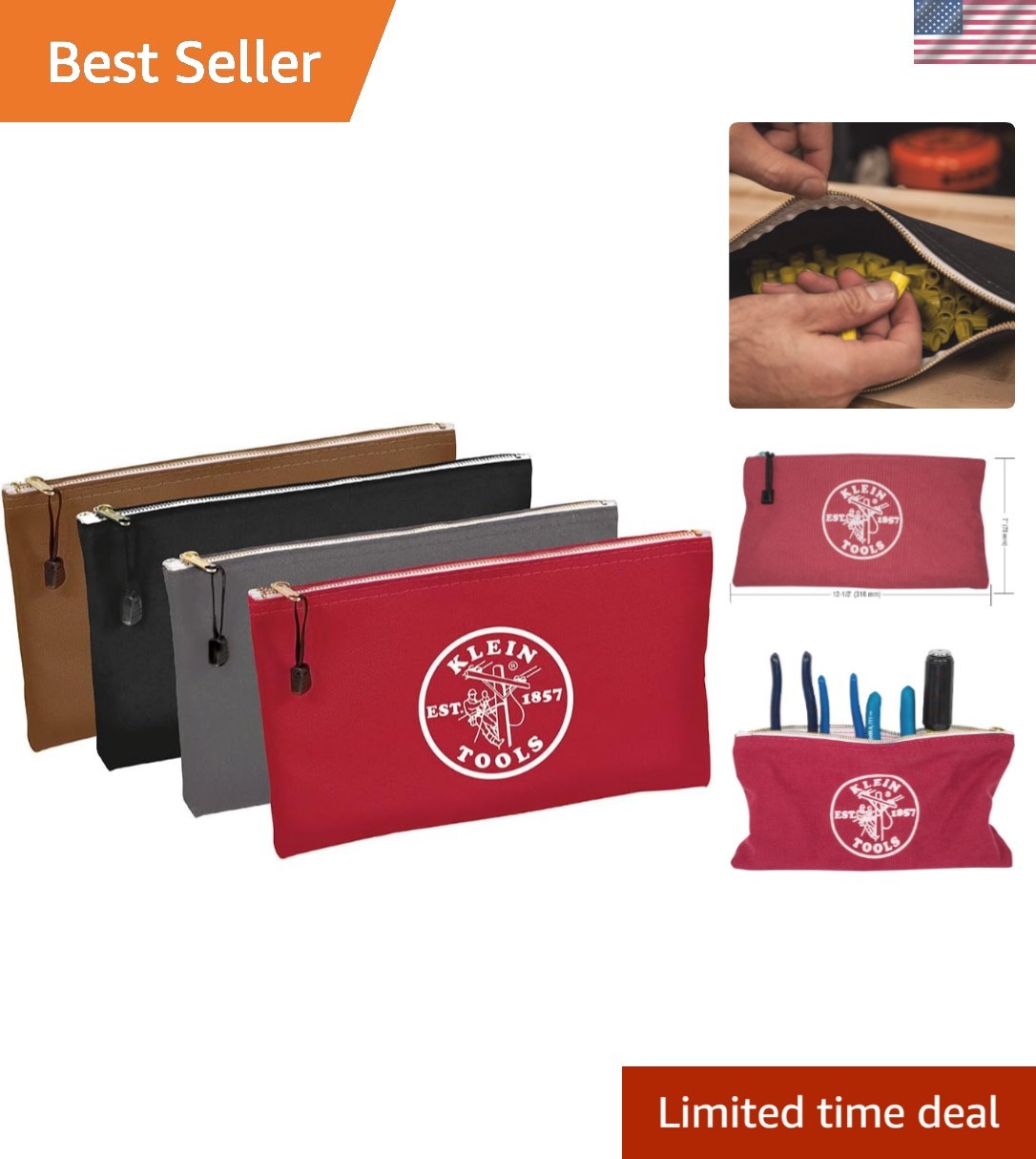Versatile 12.5 x 7-Inch Canvas Utility Bags – Perfect for Tools & Bank Deposits