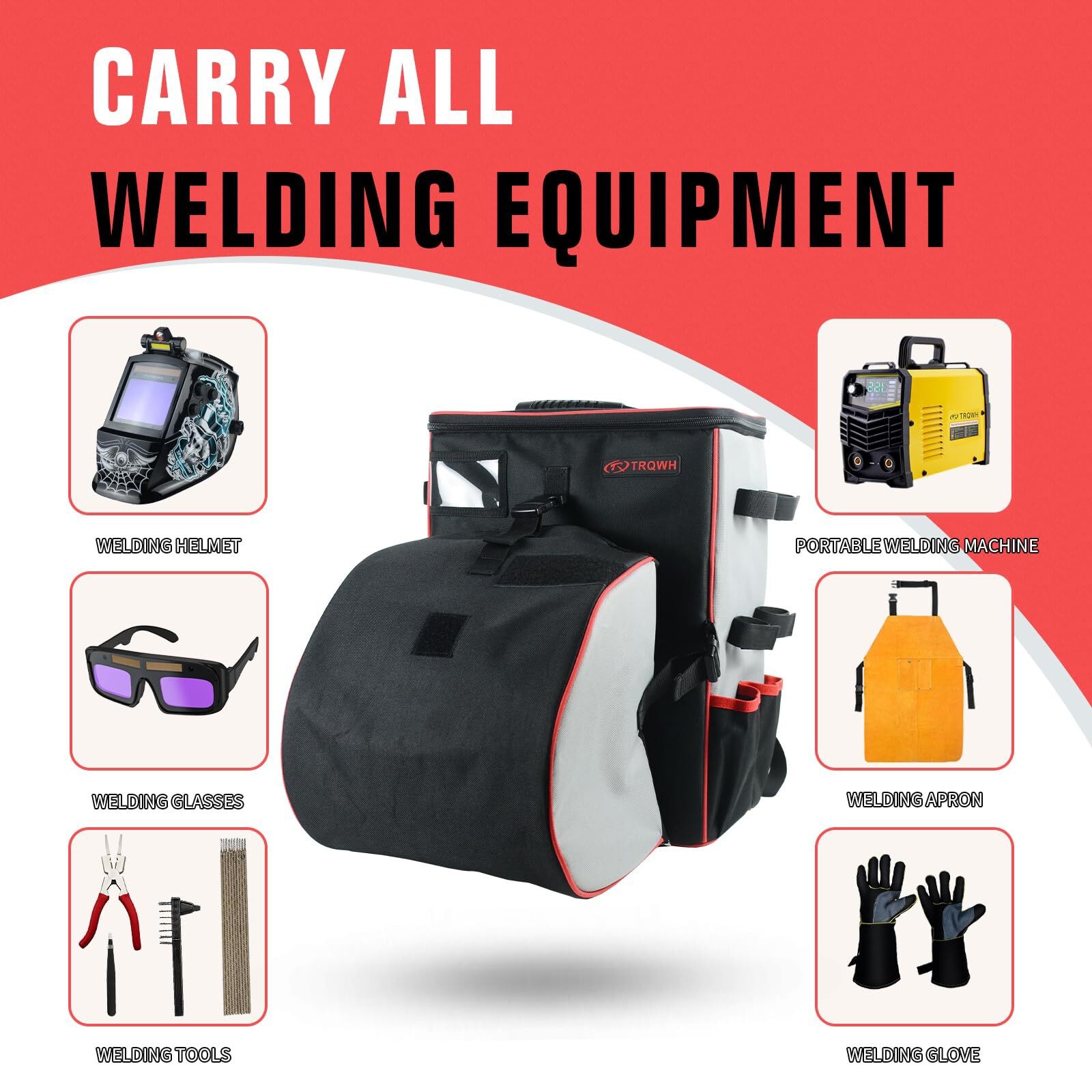 Heavy-Duty Welder’s Backpack with Reinforced Bottom & Detachable Helmet Catch