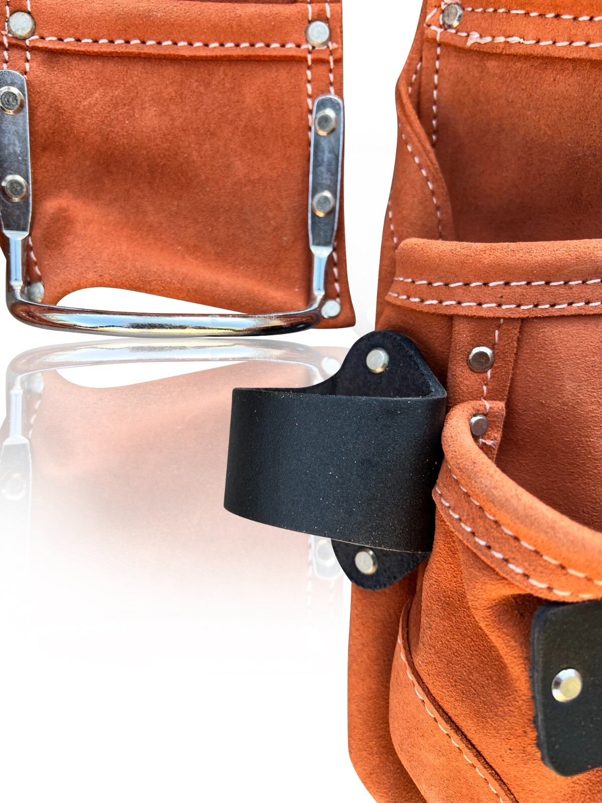 Professional Grade Heavy Duty Suede Leather Framer Roofer Belt with Handles