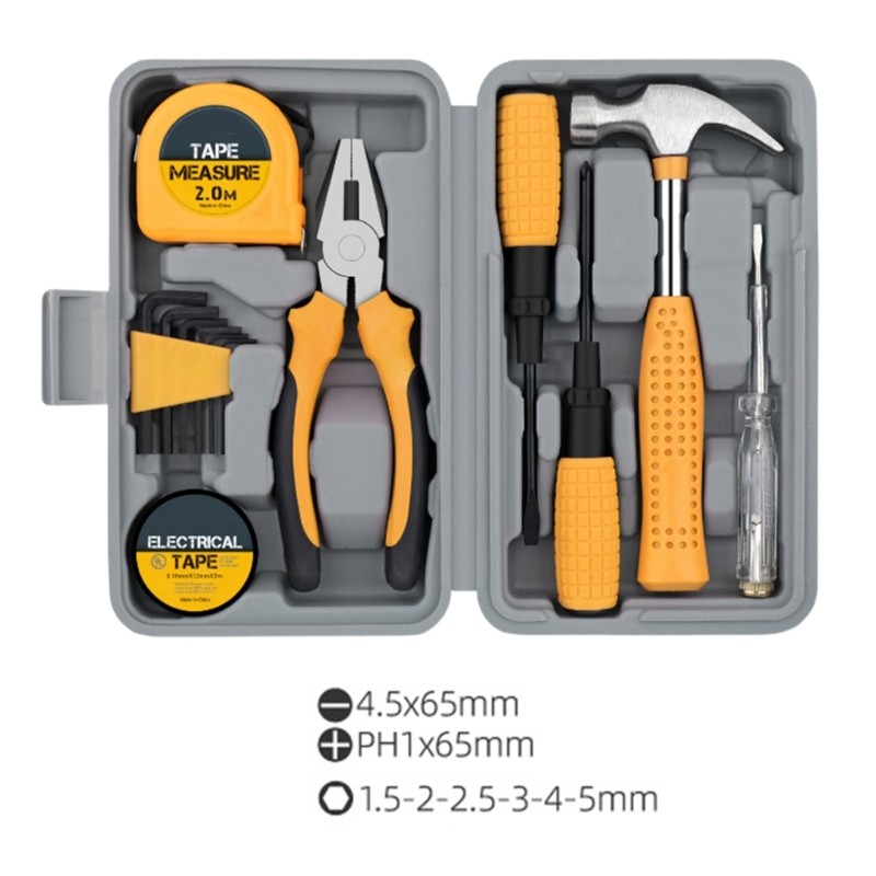 Multipurpose Home Repair Tool Kit Compact Storage Ergonomic Design For Household