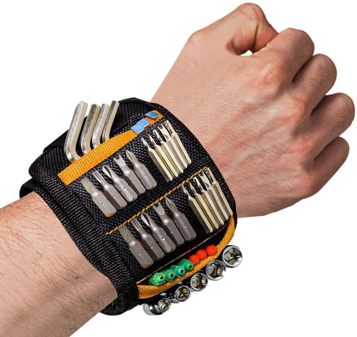 Magnetic Wristband Tool Belt with 15 Strong Magnets for Holder Holding Screws