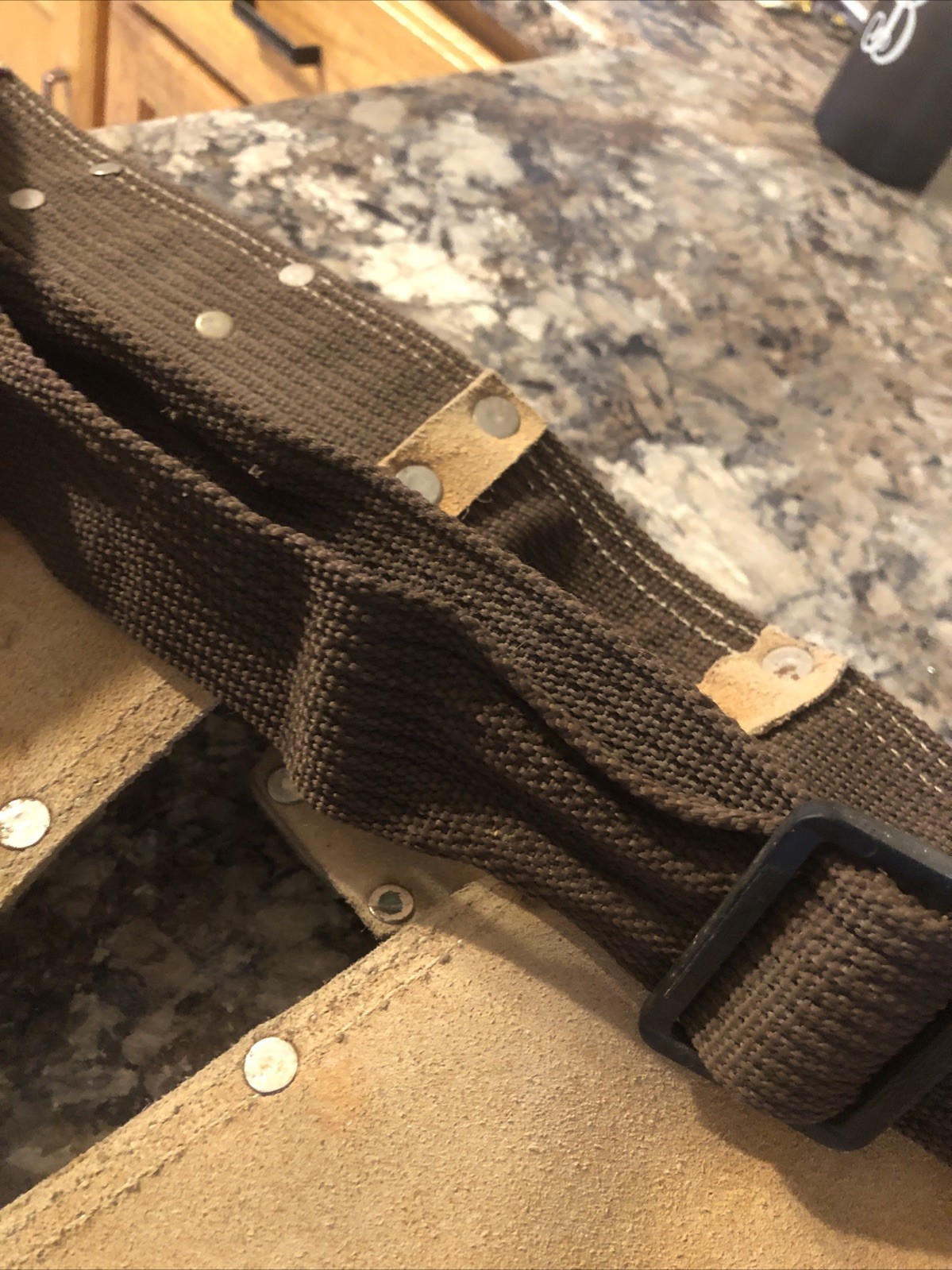 Leather Carpenter Tool Belt Unbranded Heavy Duty USA Made 7 Pockets Adjustable