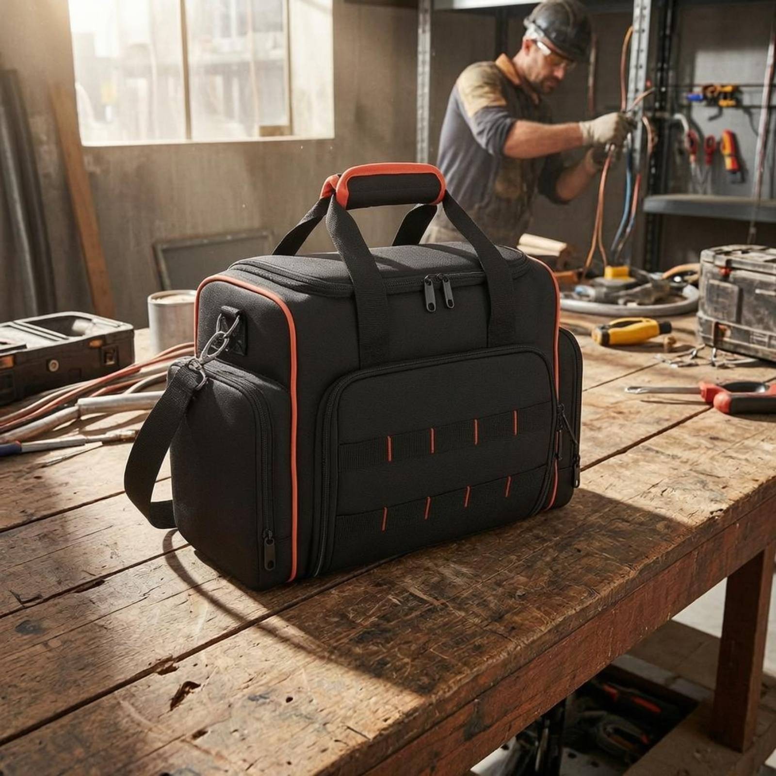 Electrician Tool Bag Removable Inner Cases for Work Location, Worksite