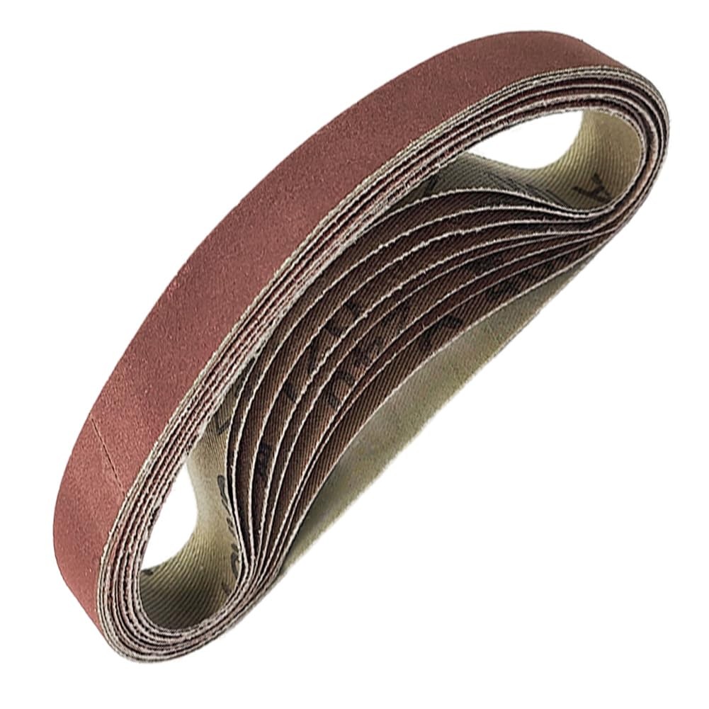 10 PCS 1/2 x 13 Inch Sanding Belts Aluminum Oxide Abrasive Wood Metal Polish