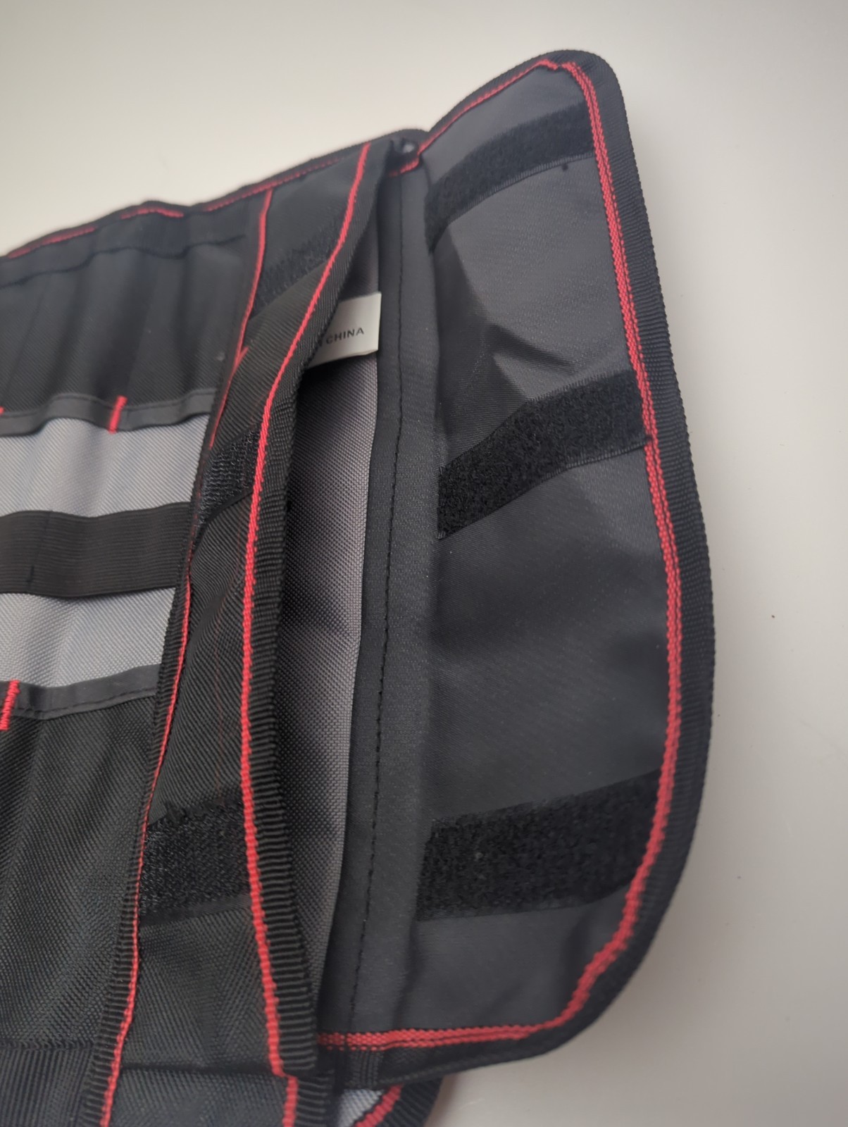 Hyper Tough Adjustable Fabric Tool Roll Black Red Organizer Holder Wrap