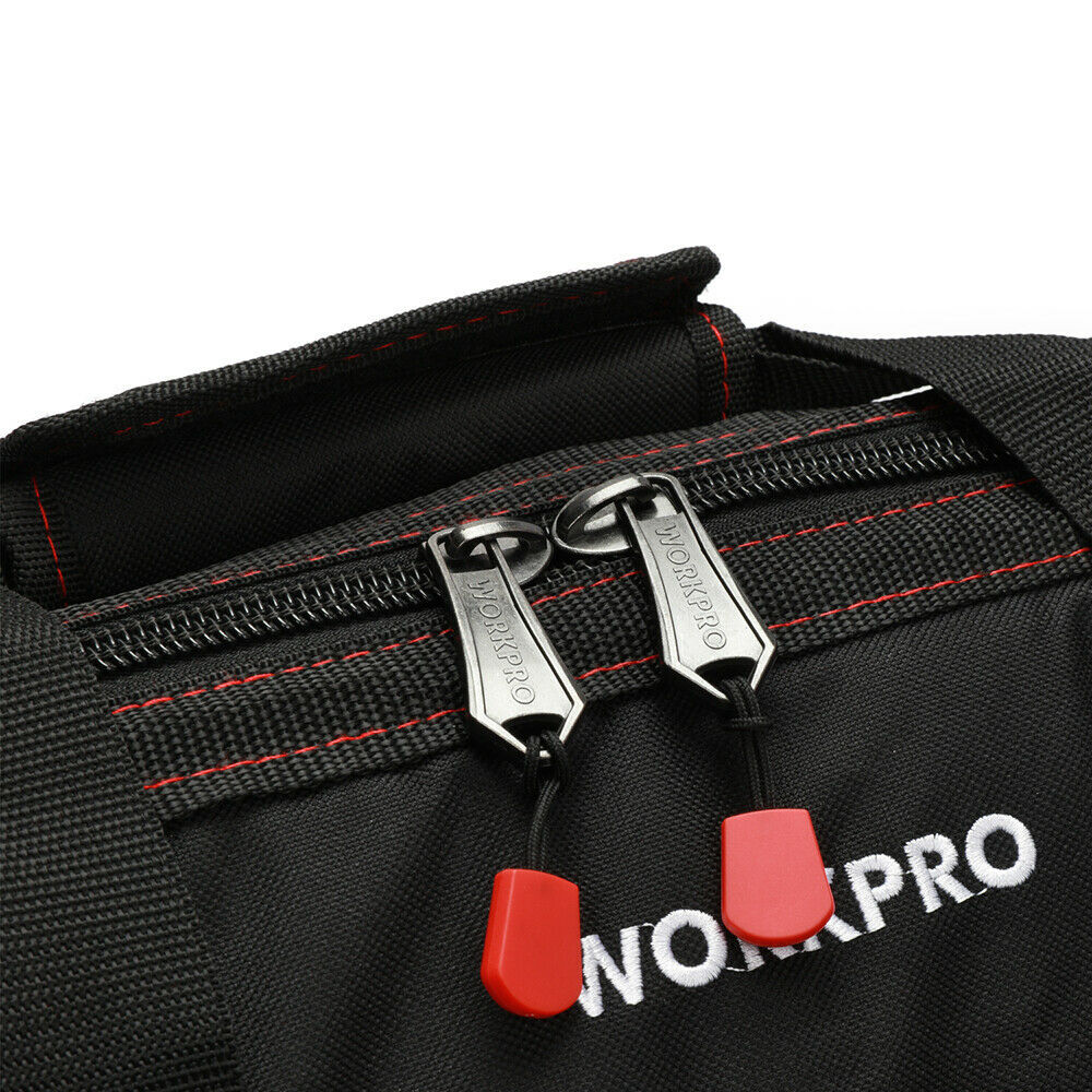 WORKPRO 18” Tool Bag Zipper Wide Mouth Open Top Tool Organizer Case Black/Blue
