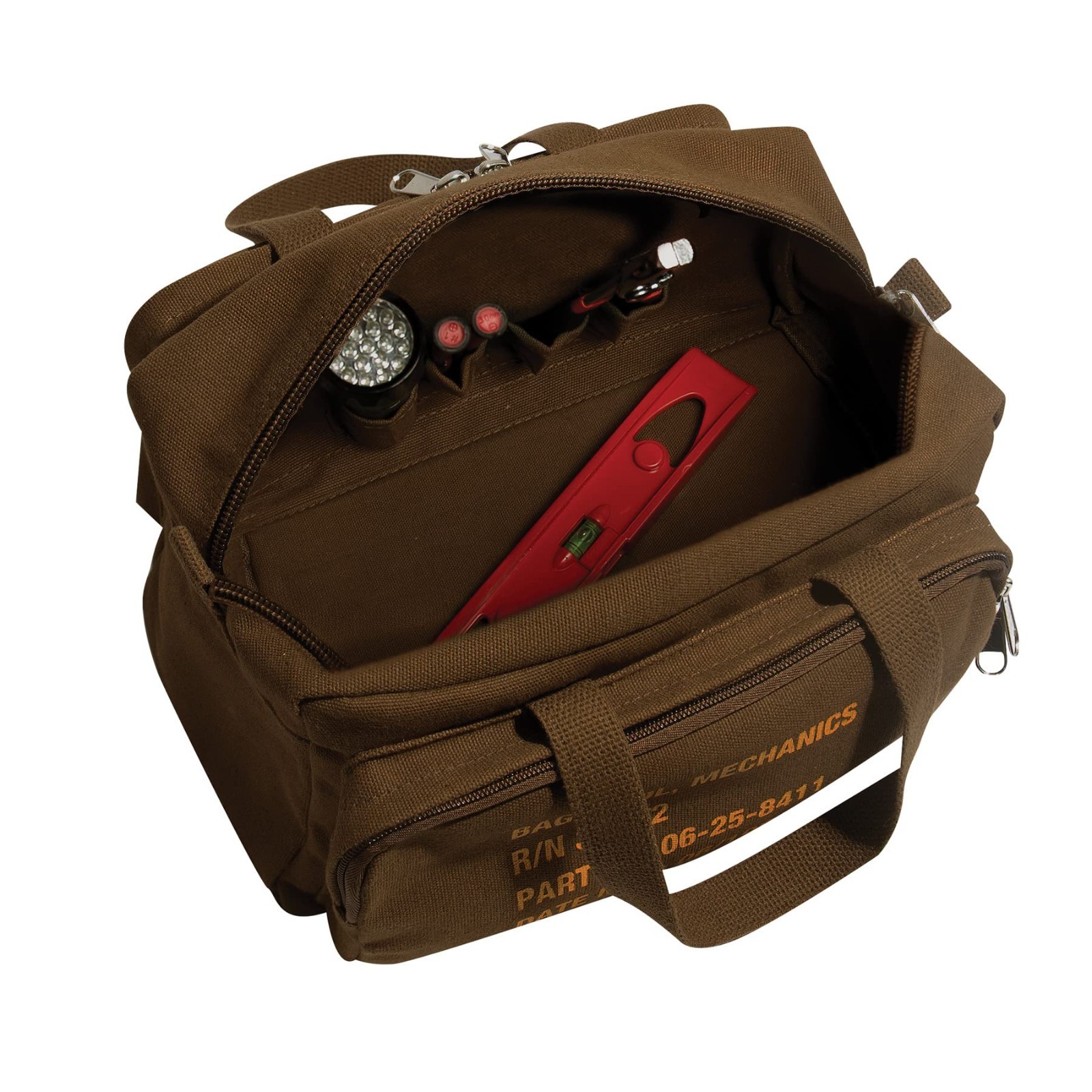 Heavy-Duty Canvas Tool Bag, Portable Organizer with Zipper Pockets, Compact Stor