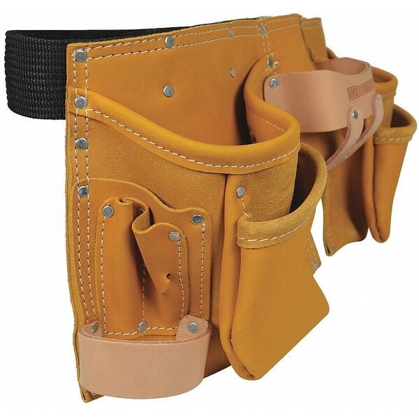 Westward 5Mzl2 Tool Apron, Tool Belt, Blue, Black, Polypropylene, 12 Pockets