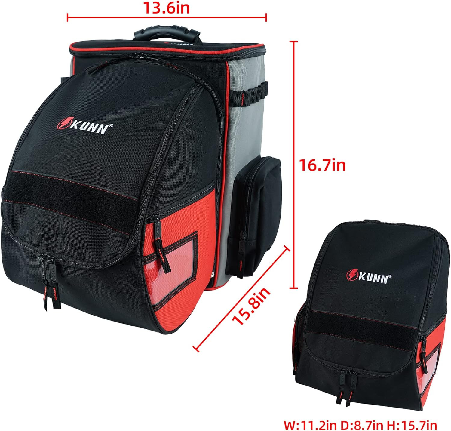 Durable Welding Backpack with Detachable Helmet Bag – Red Tool Carrier