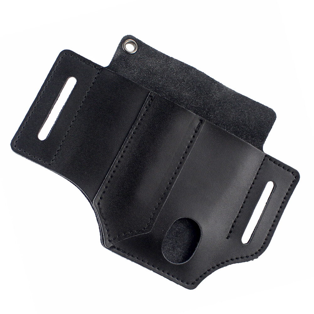 Tactical Tools Sheath Pouch 3 Pockets Leather Belt EDC Pocket Pen Knife Holder