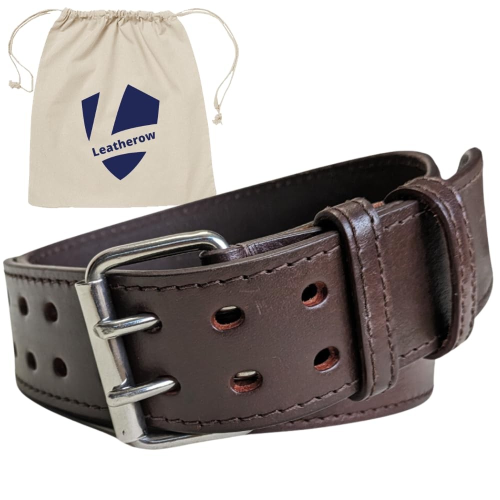 2 Inch Wide Leather Tool Belt Adjustable Oil Tanned Heavy Duty Worker Utility
