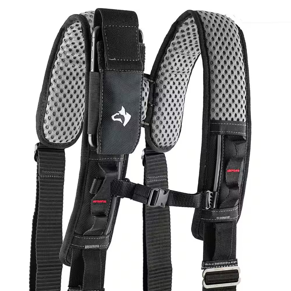 Husky Electricians 2-Bag Tool Belt Suspenders Black Polyester Pro (HD00174)