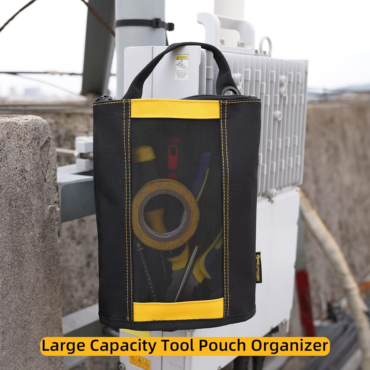 MELOTOUGH Canvas Zipper Tool Pouch Zipper Bag -Fastener bag with Mesh Window and