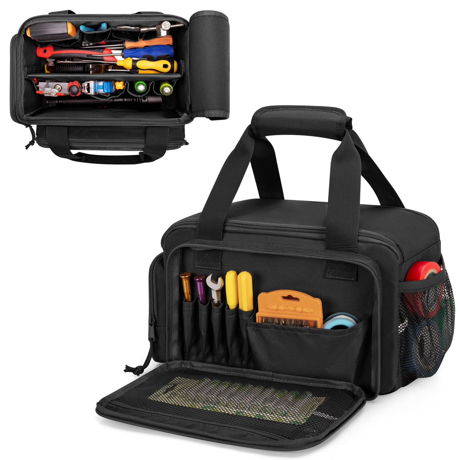Rexmica 12-Inch Tool Bag with Anti-friction Bottom, Hand Tool Storage Organiz…