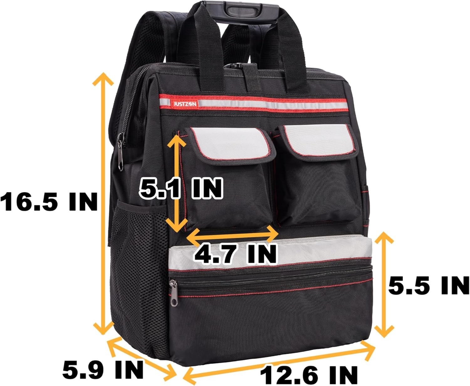 Backpack Tool Bag with Padded Back Support Heavy Duty Tool Kit Carrier